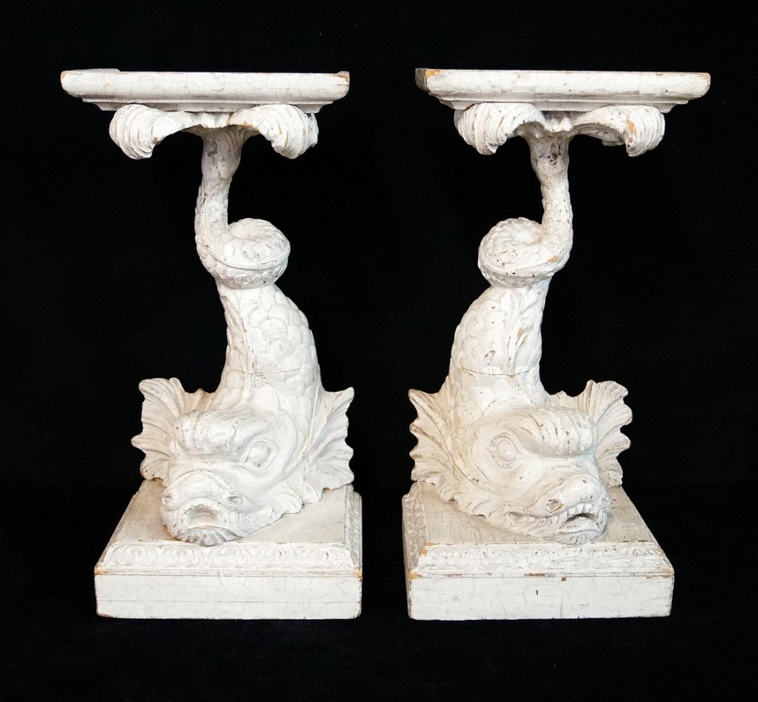 PR. PAINTED WOOD DOLPHIN STANDS (1 of 7)