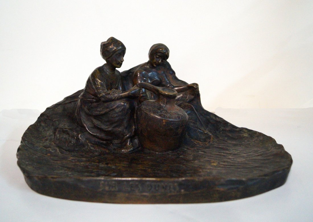 FIGURAL BRONZE INKWELL (1 of 5)