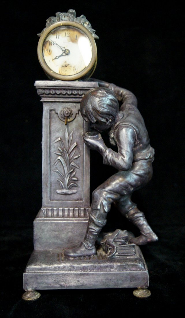 FRENCH FIGURAL CLOCK W/ ANSONIA MOVEMENT (1 of 7)