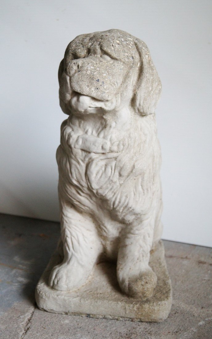 CONCRETE "ST BERNARD": CONCRETE "ST BERNARD" C. 1930/40 17 X 12 X 9"