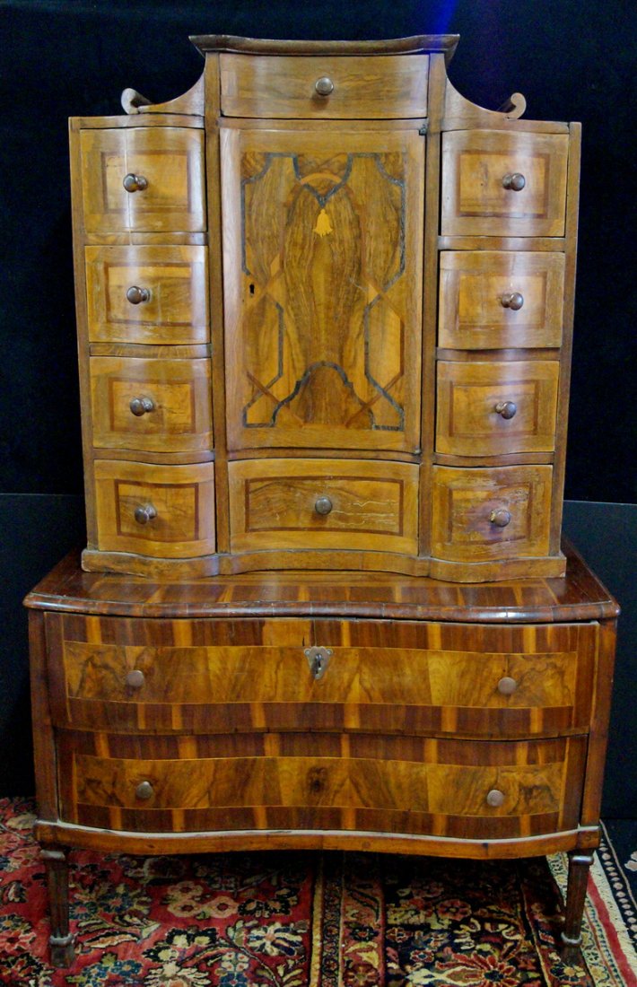 18TH C. INLAID CABINET ON CHEST (1 of 4)