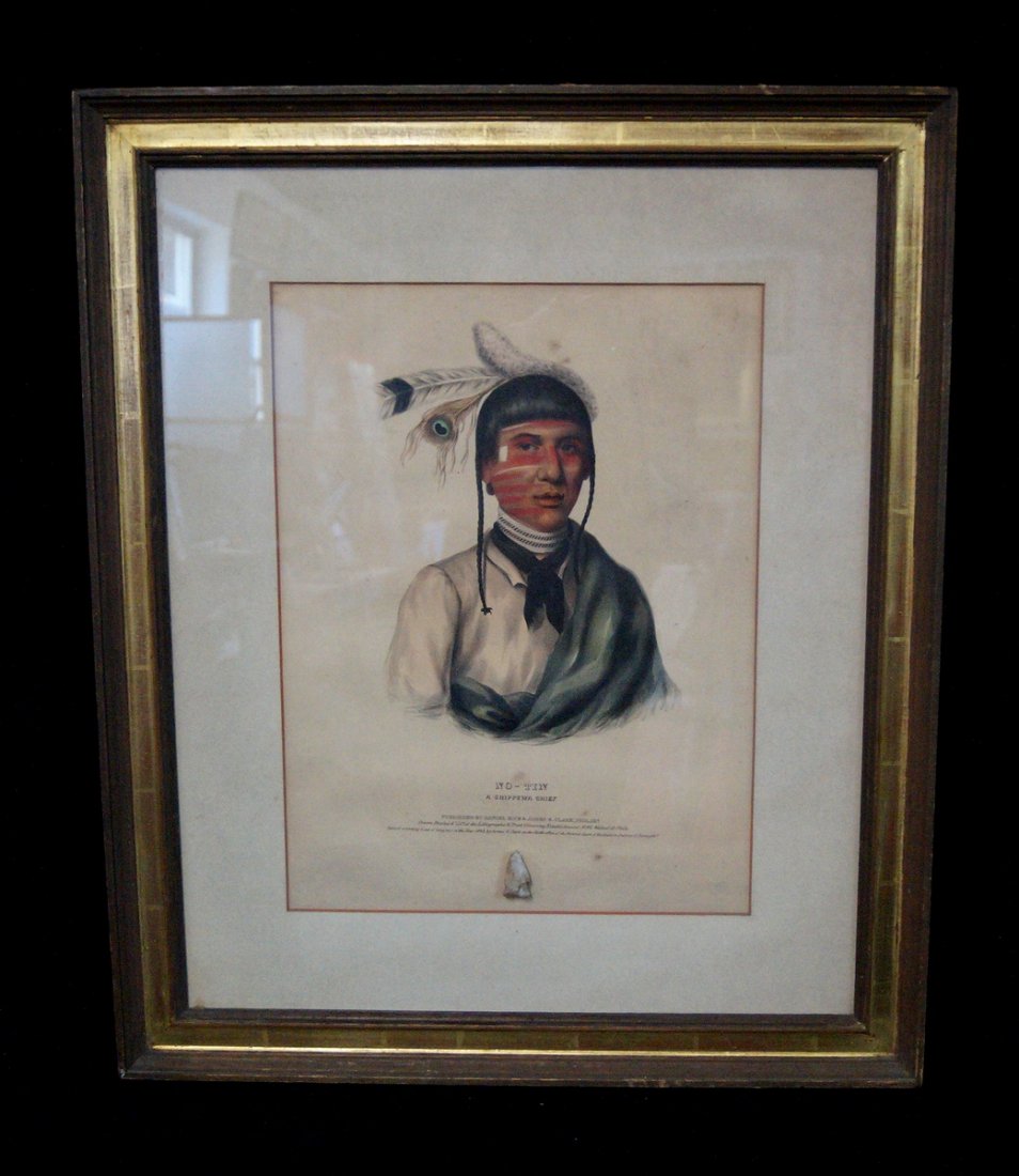 GILT FRAME PRINT NO-TIN INDIAN CHIEF (1 of 3)