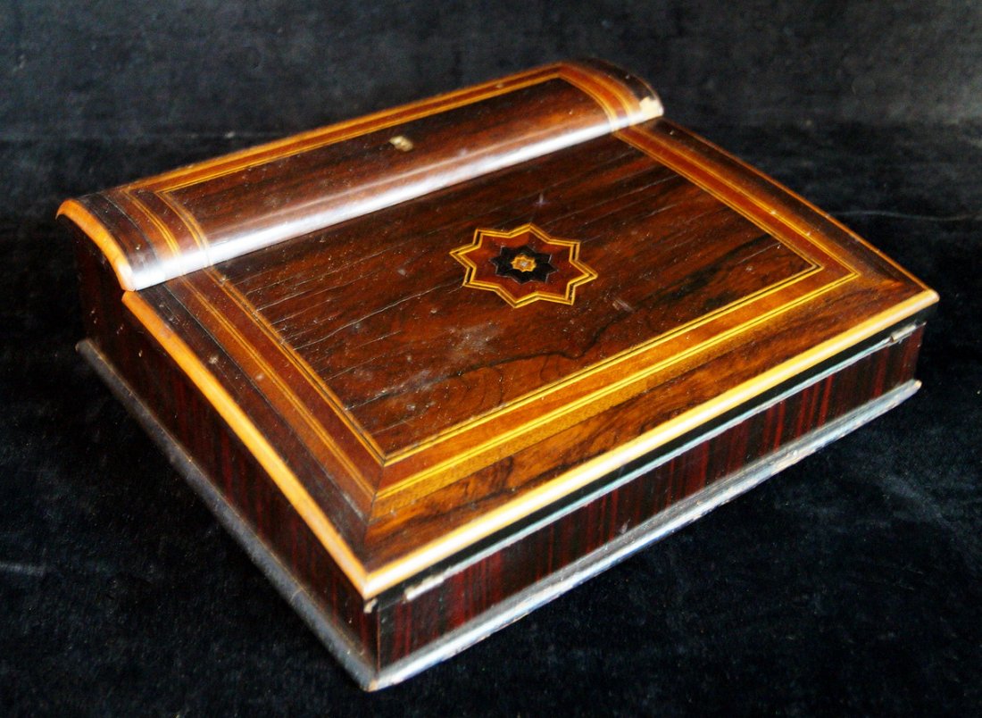 19TH C. INLAID ROSEWOOD LAP DESK (1 of 7)