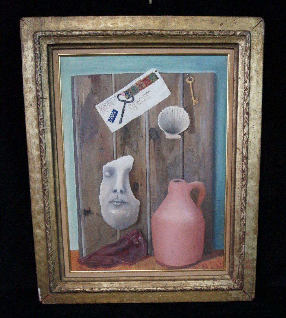 GILT FRAME O/P "STILL LIFE W/ ENVELOPE" NOT SGN. (1 of 3)
