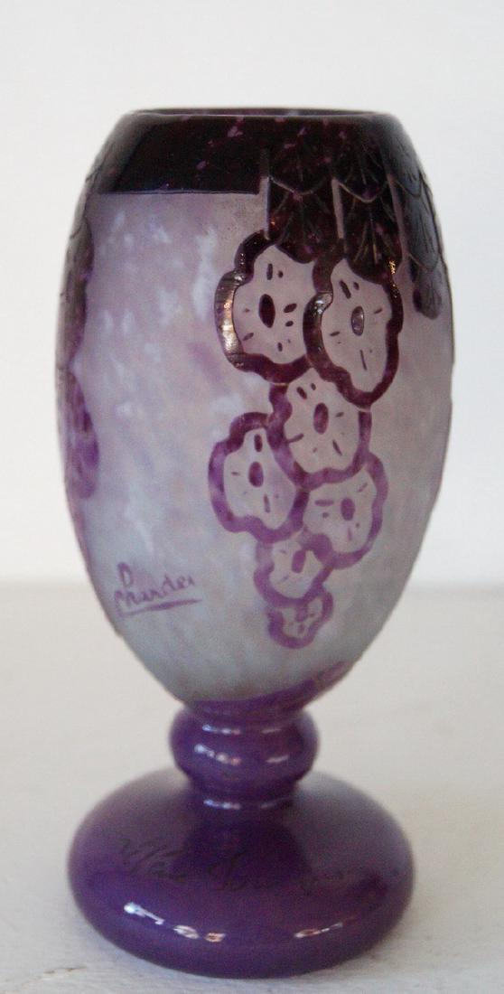LE VERRE FRANCAIS SGN. CHARDER: LE VERRE FRANCAIS VIOLET EGG SHAPE VASE SGN. CHARDER 7"H