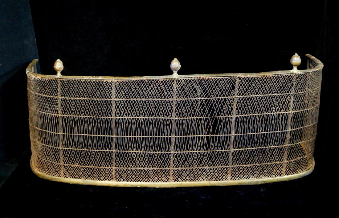 18TH C. BRASS FIRE FENDER: 18TH C. BRASS FIRE FENDER 17"H 42"W 14"D
