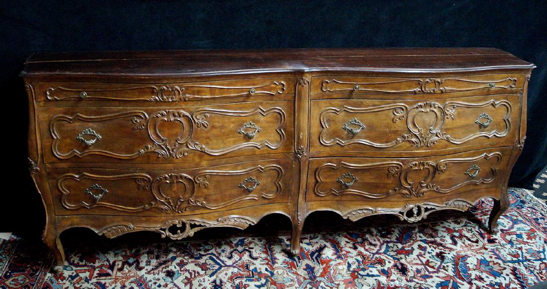 ITALIAN CARVED CHERRY DOUBLE DRESSER (1 of 4)