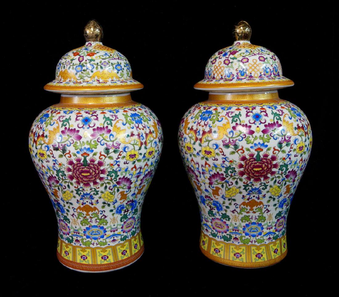 PR. ORIENTAL TEMPLE JARS (1 of 4)