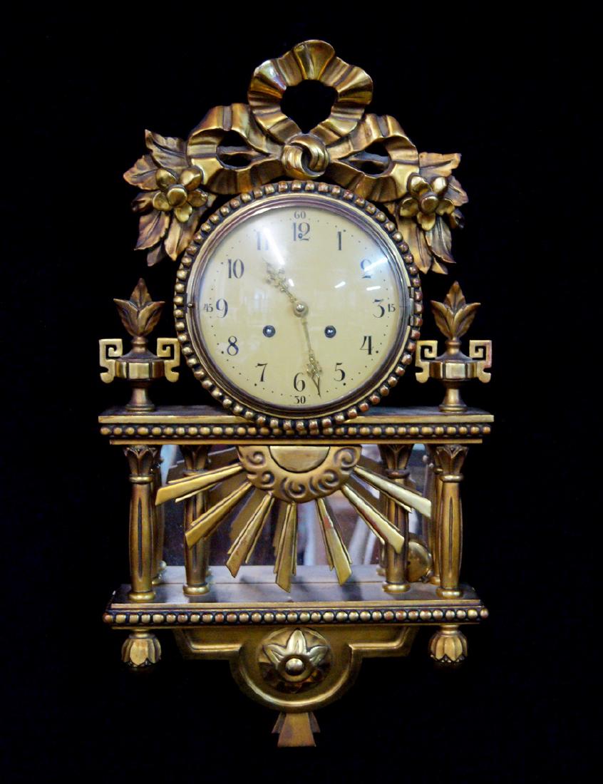 GILT SWEDISH WALL CLOCK (1 of 6)