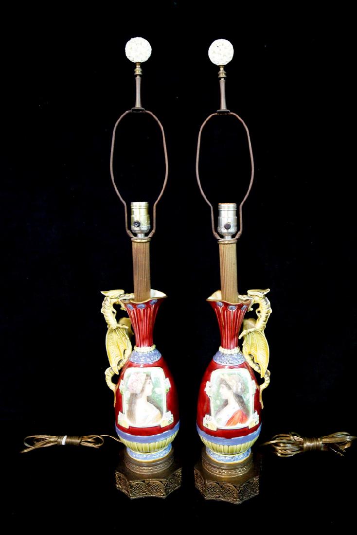 PR. FIGURAL PORCELAIN PORTRAIT LAMPS (1 of 5)