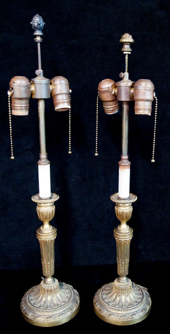 PR. BRONZE CANDLESTICK LAMPS (1 of 1)