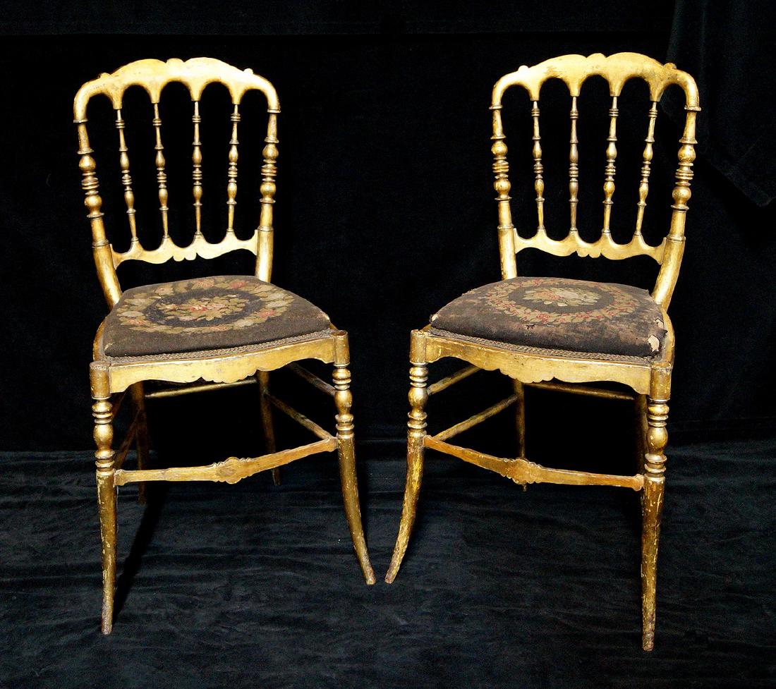 PR. 19TH C. GILT BALL ROOM CHAIRS (1 of 7)