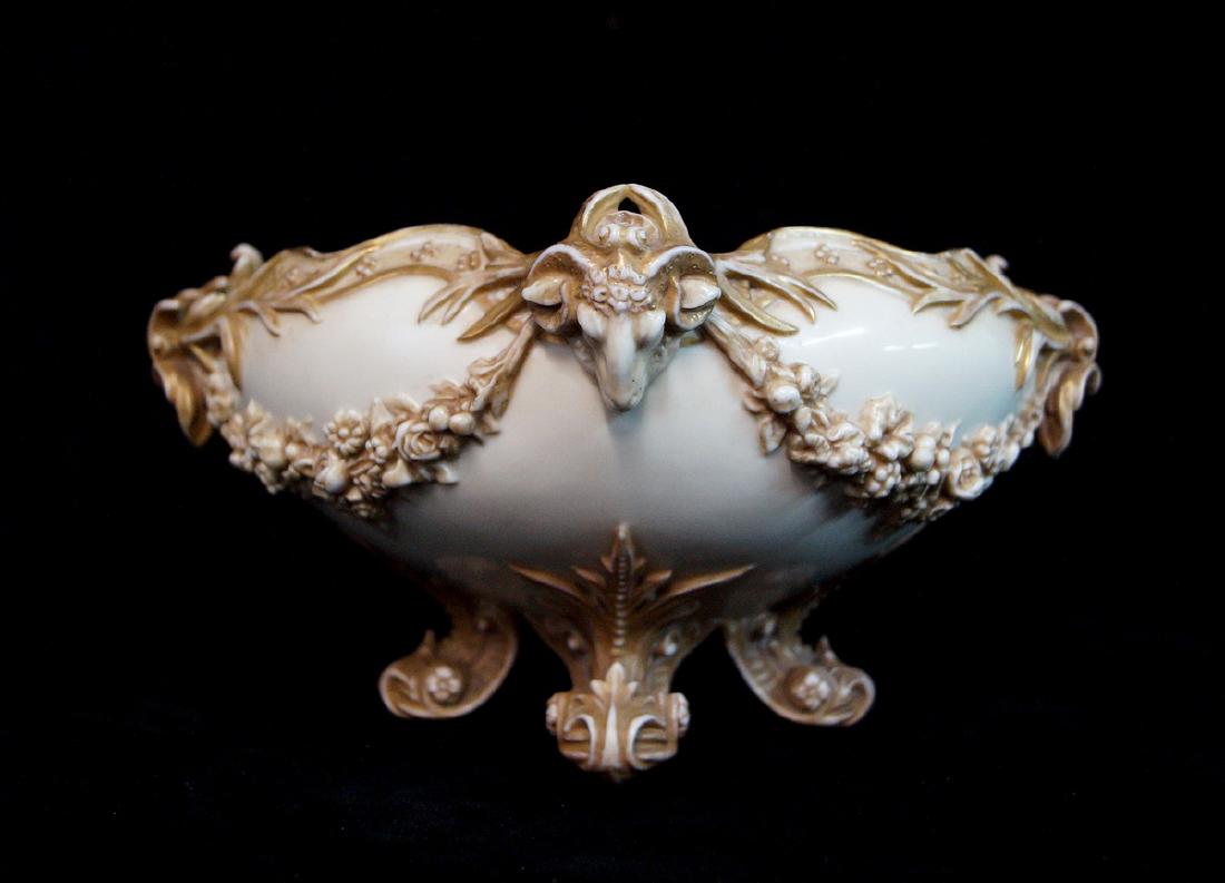 ROYAL WORCESTER RAMS HEAD FIGURAL FOOTED BOWL (1 of 5)