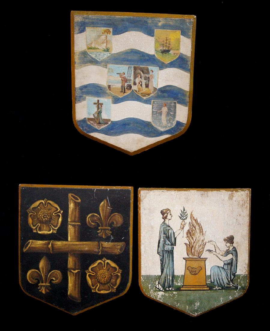 GROUP 3 PAINTED WOOD SHIELDS (1 of 4)