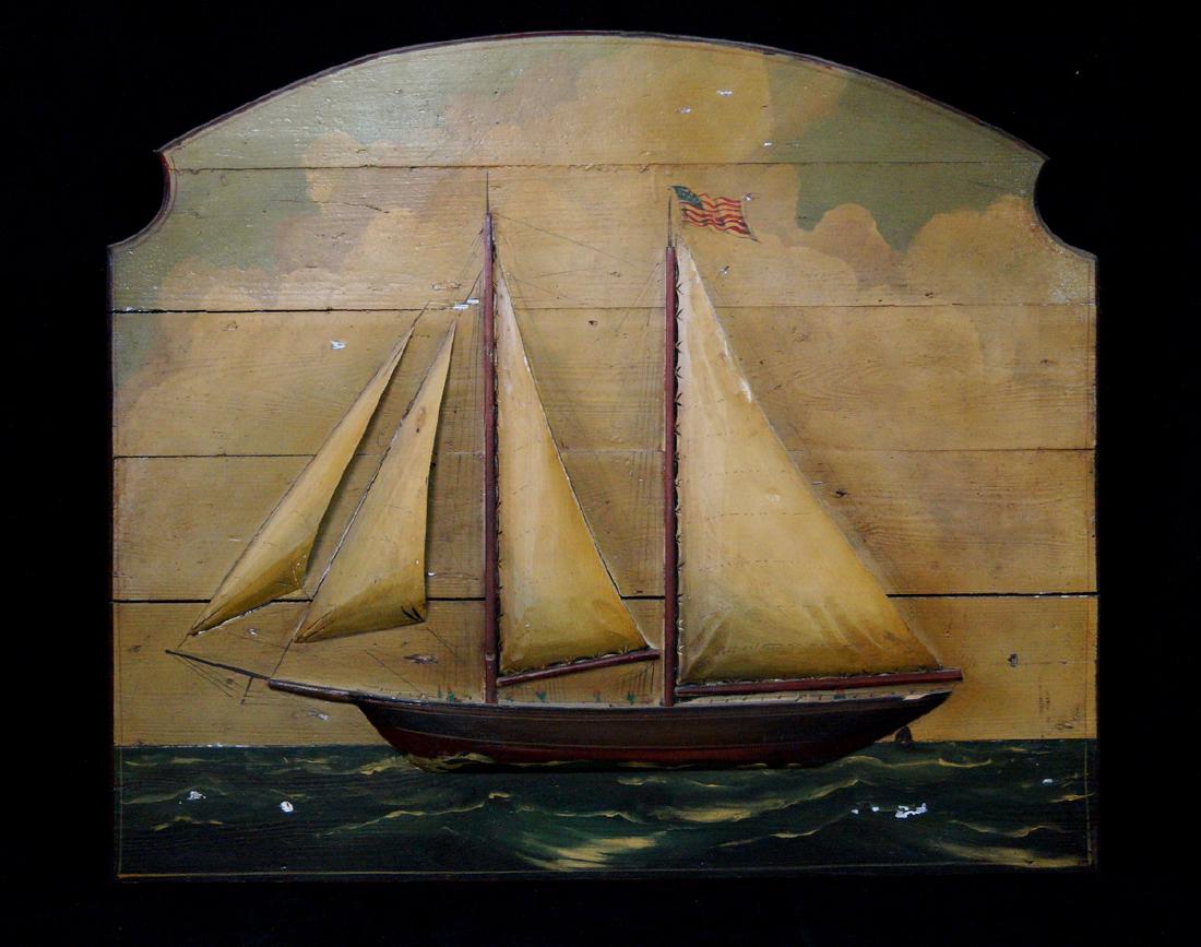 19TH CENT. HALF HULL WOOD PLAQUE (1 of 7)