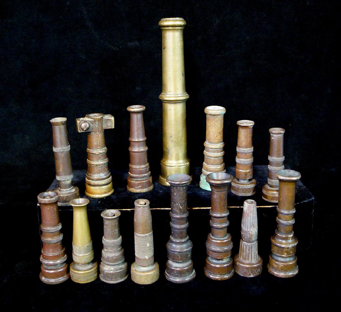 COLLECTION BRASS NOZZLES  (SOME SGN. NELSON) (1 of 3)