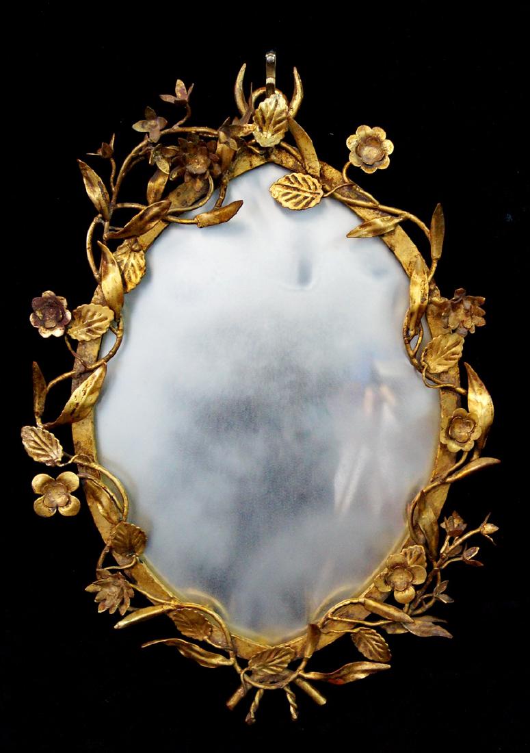 GILT IRON ITALIAN OVAL MIRROR (1 of 1)