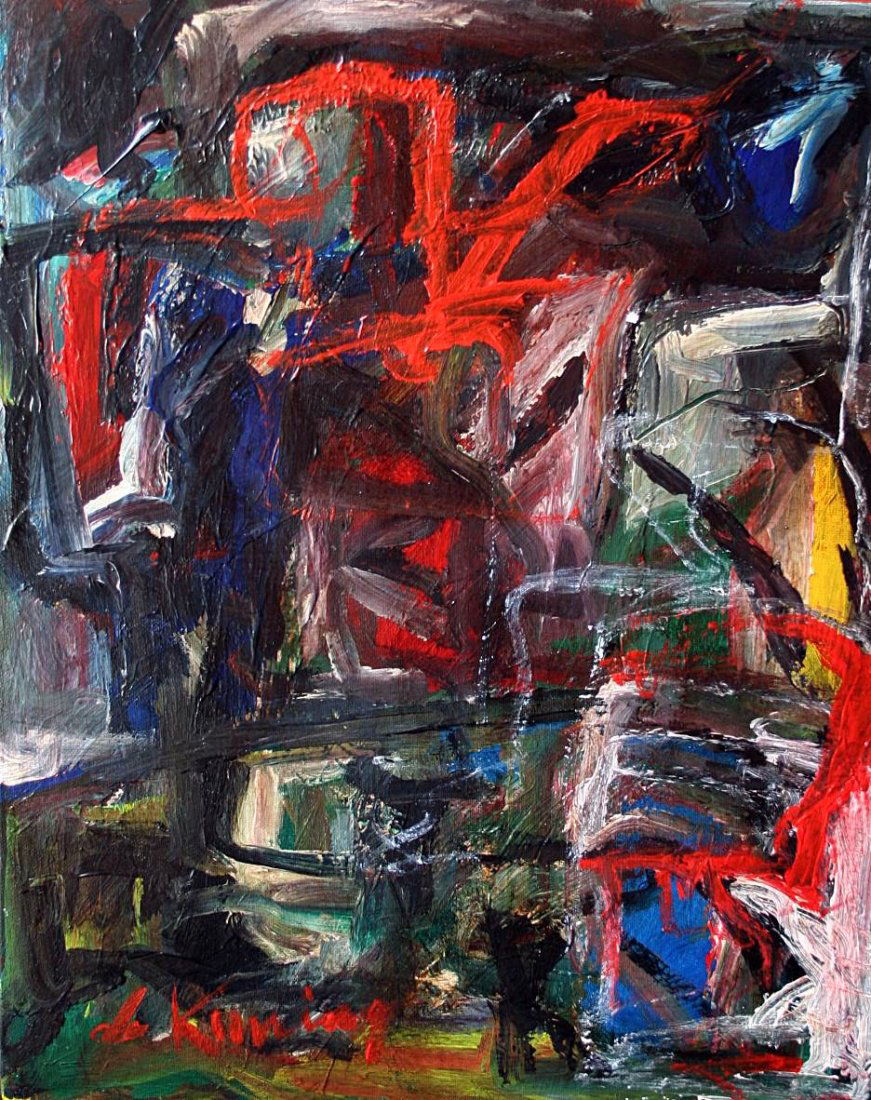 Willem de Kooning - Paint on cardboard - 49 x 40cm -: Oil on cardboard. Acquired by the owner in Paris, 1986. Dimensions: 49 x 40cm (área paint/centimeters)Born in Rotterdam, the Netherlands, in 1904, Willem de Kooning stowed away to the U.S. in 1926 an