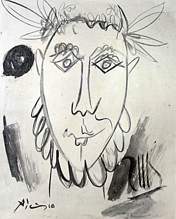 Picasso - draw on paper (attrib) (1 of 1)