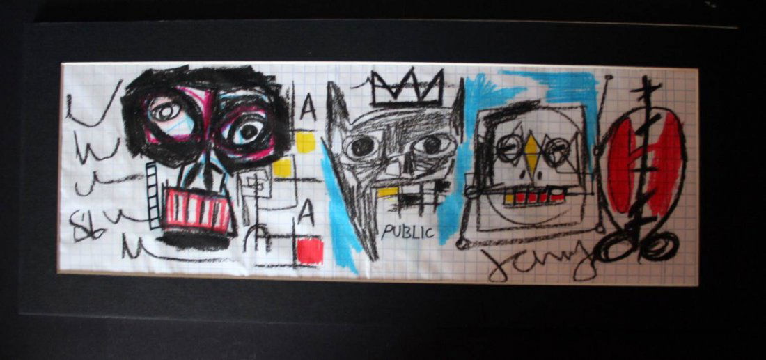 Basquiat - Draw on paper - 1986 - oilstick (1 of 2)