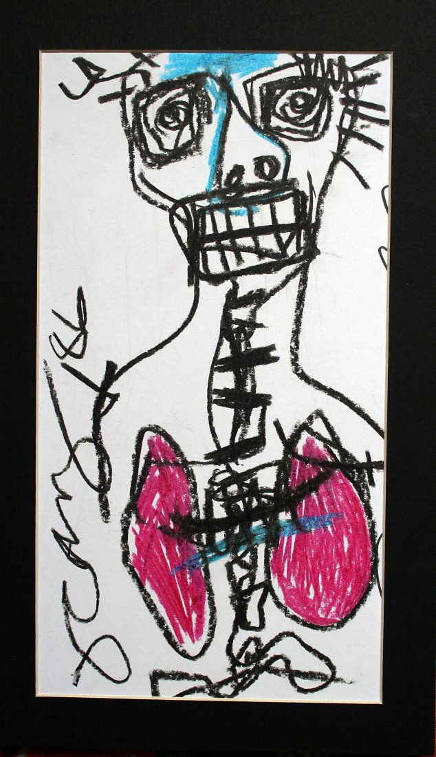 Basquiat - drawing on paper - oilstick (1 of 1)