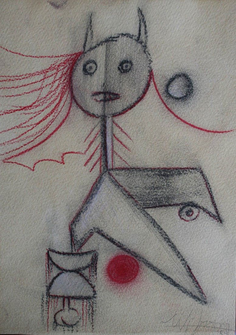 wifredo lam (1902 - 1982 ) - Drawing on paper (1 of 3)