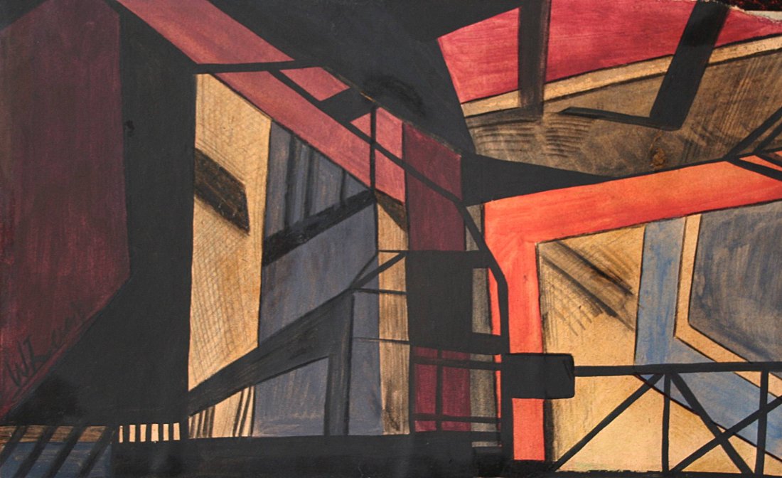 Percy Wyndham lewis - guache and ink on cardboard (1 of 2)