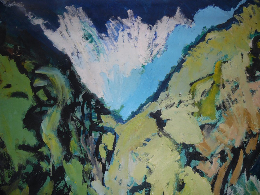 MODERN OIL PAINTING LOUISE ODES 1950 TO 1969: Louise Odes Neaderland (Brooklyn New York born 1932) is represented in special collections of MOMA, The Metropolitan Museum of Art, Getty Center, Brooklyn Museum of Art, Sackner Archive, and Jaffee Ce