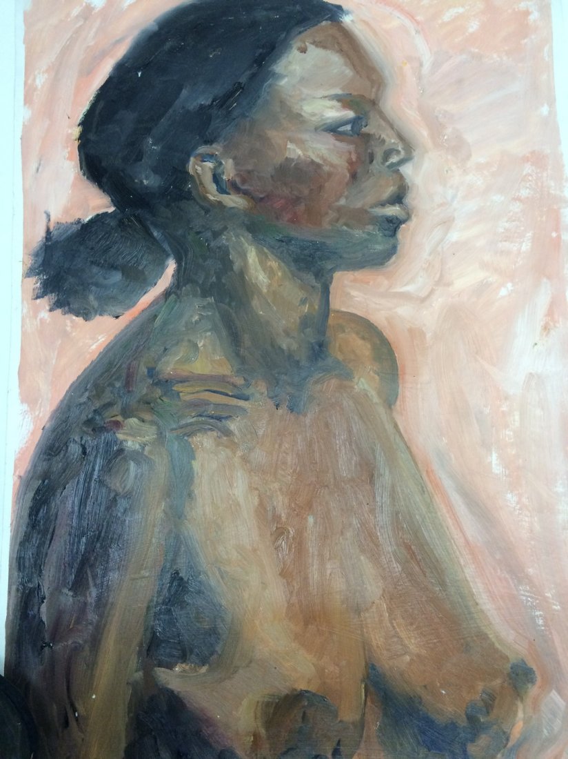 MODERN PORTRAIT OIL PAINTING RALPH NEADERLAND: MODERN PORTRAIT OIL PAINTING ON PAPER MEASURES 24 BY 36 ARTIST RALPH NEADERLAND WOODSTOCK ARTIST IT IS NOT FRAMED AND IN GOOD CONDITION WE OFFER IN HOUSE SHIPPING
