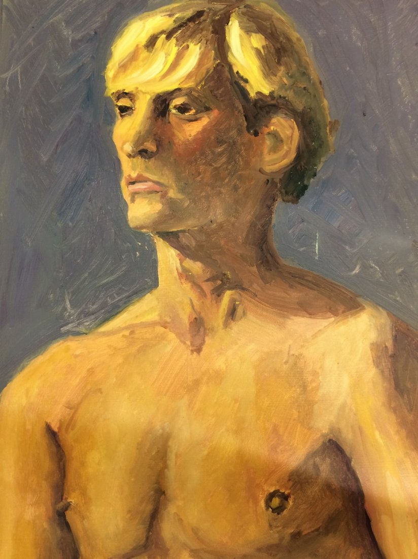 MODERN PORTRAIT OIL PAINTING RALPH NEADERLAND: MODERN PORTRAIT OIL PAINTING ON PAPER MEASURES 16 BY 21 ARTIST RALPH NEADERLAND IT IS NOT FRAMED AND IN GOOD CONDITION WE OFFER IN HOUSE SHIPPING