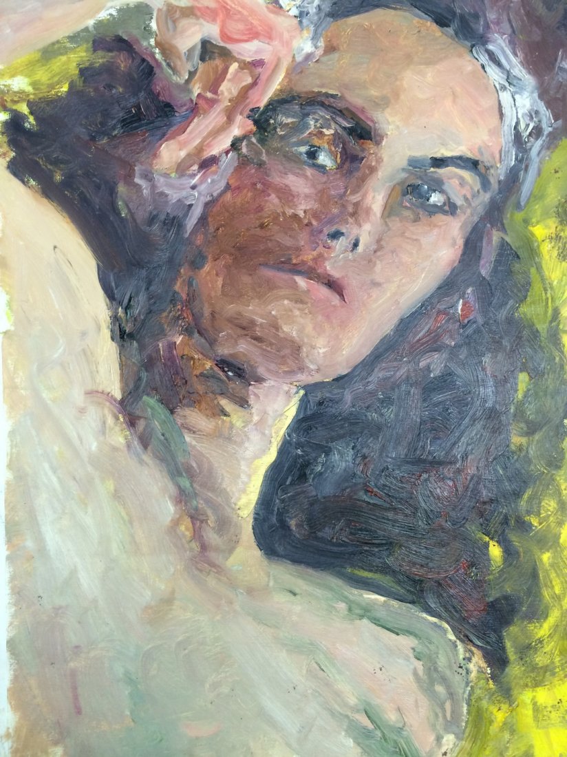 MODERN PORTRAIT OIL PAINTING RALPH NEADERLAND: MODERN PORTRAIT OIL PAINTING ON PAPER MEASURES 18 BY 24 ARTIST RALPH NEADERLAND IT IS NOT FRAMED AND IN GOOD CONDITION WE OFFER IN HOUSE SHIPPING