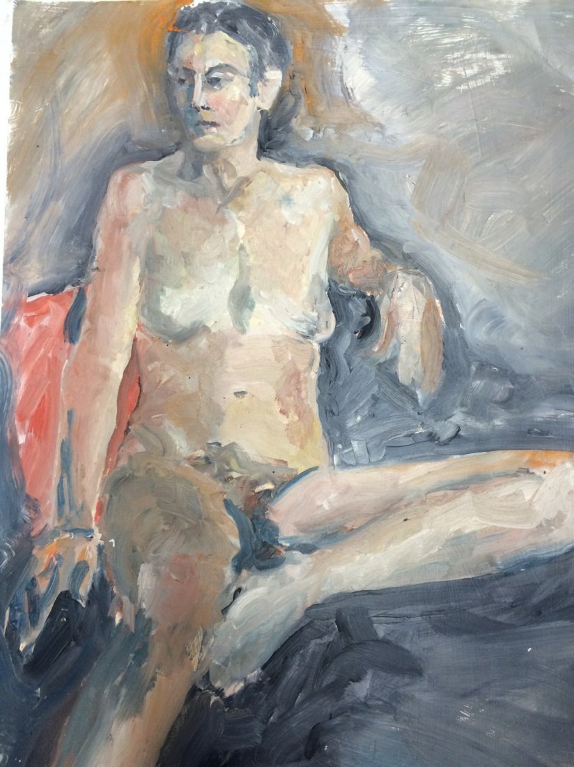 MODERN PORTRAIT OIL PAINTING RALPH NEADERLAND: MODERN PORTRAIT OIL PAINTING ON PAPER MEASURES 25 BY 39 ARTIST RALPH NEADERLAND IT IS NOT FRAMED AND IN GOOD CONDITION WE OFFER IN HOUSE SHIPPING