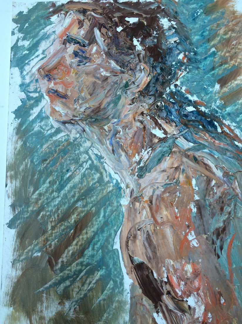 MODERN PORTRAIT OIL PAINTING RALPH NEADERLAND: MODERN PORTRAIT OIL PAINTING ON PAPER MEASURES 25 BY 39 ARTIST RALPH NEADERLAND IT IS NOT FRAMED AND IN GOOD CONDITION WE OFFER IN HOUSE SHIPPING