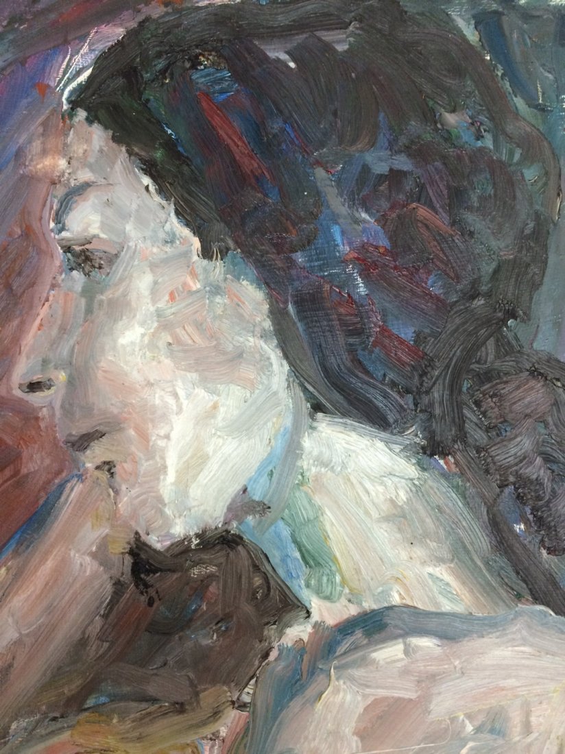 MODERN PORTRAIT OIL PAINTING RALPH NEADERLAND: MODERN PORTRAIT OIL PAINTING ON PAPER MEASURES 17 BY 22 ARTIST RALPH NEADERLAND IT IS NOT FRAMED AND IN GOOD CONDITION WE OFFER IN HOUSE SHIPPING