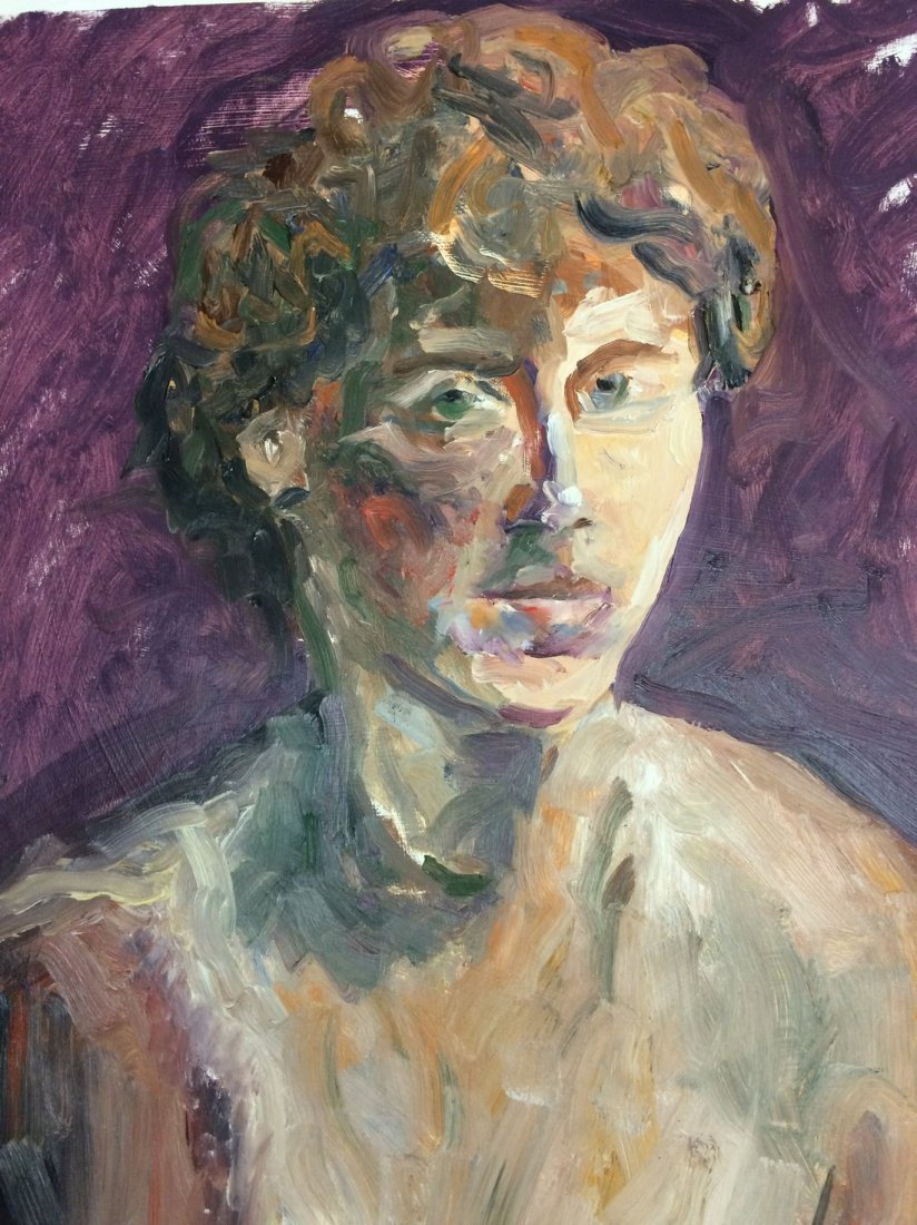 MODERN PORTRAIT OIL PAINTING RALPH NEADERLAND: MODERN PORTRAIT OIL PAINTING ON PAPER MEASURES 21 BY 28 ARTIST RALPH NEADERLAND IT IS NOT FRAMED AND IN GOOD CONDITION WE OFFER IN HOUSE SHIPPING