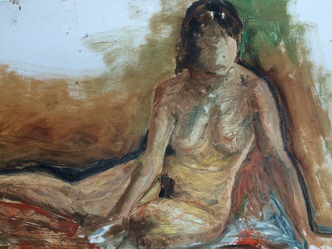 MODERN PORTRAIT OIL PAINTING RALPH NEADERLAND: MODERN PORTRAIT OIL PAINTING ON PAPER MEASURES 24 BY 36 ARTIST RALPH NEADERLAND IT IS NOT FRAMED AND IN GOOD CONDITION WE OFFER IN HOUSE SHIPPING