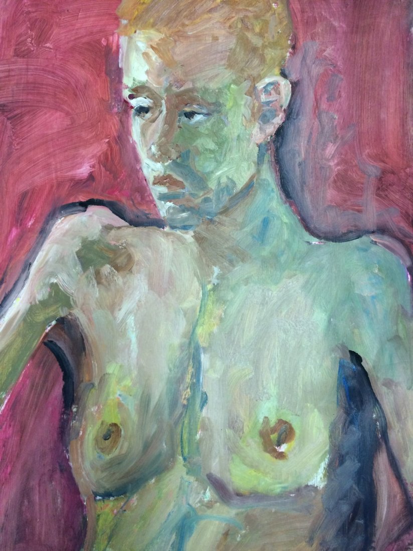 MODERN PORTRAIT OIL PAINTING RALPH NEADERLAND: MODERN PORTRAIT OIL PAINTING ON PAPER MEASURES 25 BY 37 ARTIST RALPH NEADERLAND IT IS NOT FRAMED AND IN GOOD CONDITION WE OFFER IN HOUSE SHIPPING