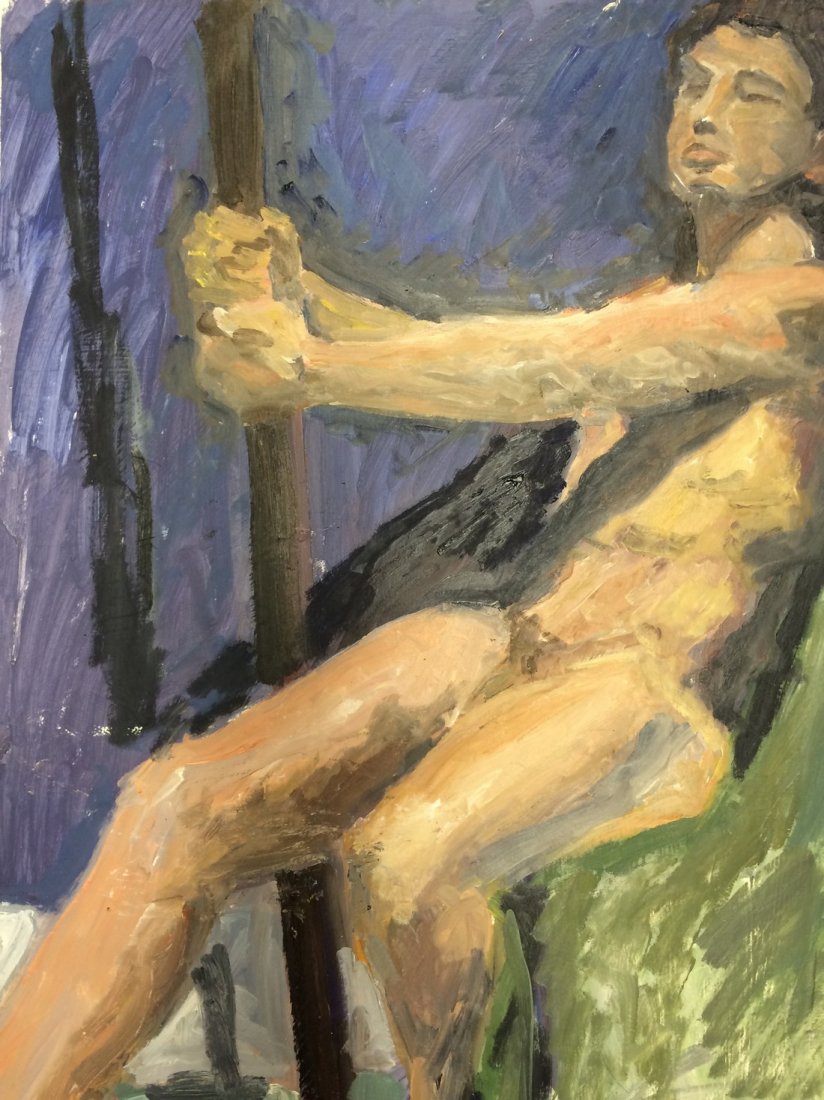 MODERN PORTRAIT OIL PAINTING RALPH NEADERLAND: MODERN PORTRAIT OIL PAINTING ON PAPER MEASURES 22 BY 34 ARTIST RALPH NEADERLAND IT IS NOT FRAMED AND IN GOOD CONDITION WE OFFER IN HOUSE SHIPPING