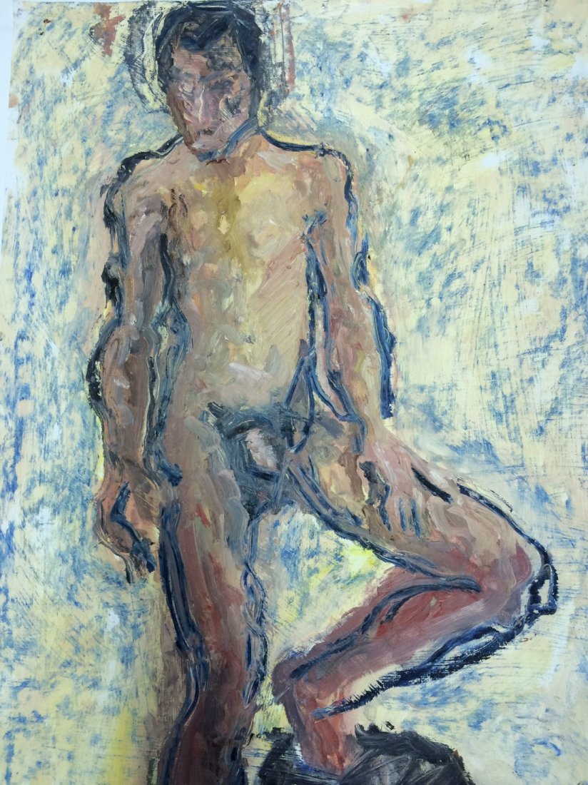 MODERN PORTRAIT OIL PAINTING RALPH NEADERLAND: MODERN PORTRAIT OIL PAINTING ON PAPER MEASURES 26 BY 38 ARTIST RALPH NEADERLAND IT IS NOT FRAMED AND IN GOOD CONDITION WE OFFER IN HOUSE SHIPPING