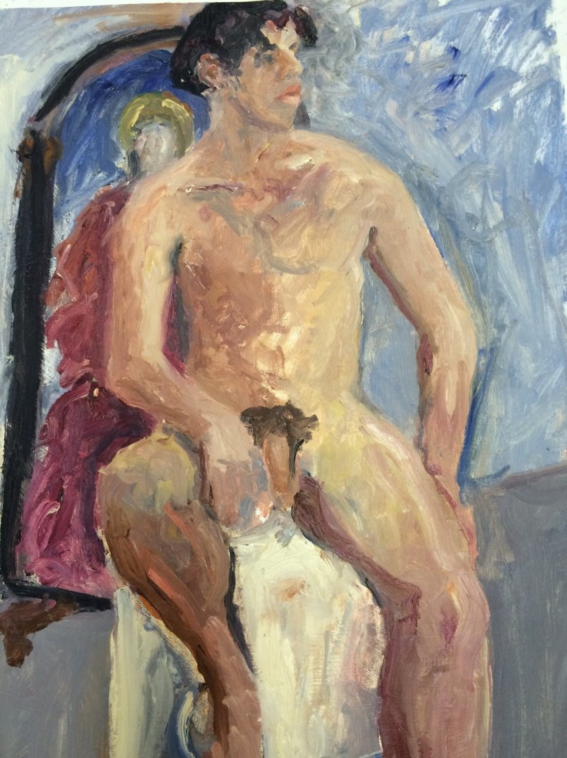 MODERN PORTRAIT OIL PAINTING RALPH NEADERLAND: MODERN PORTRAIT OIL PAINTING ON PAPER MEASURES 25 BY 39 ARTIST RALPH NEADERLAND IT IS NOT FRAMED AND IN GOOD CONDITION WE OFFER IN HOUSE SHIPPING