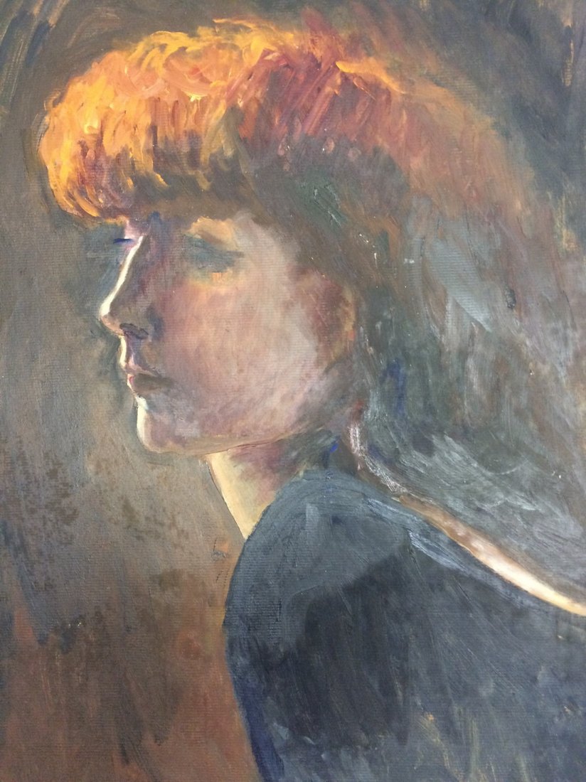 MODERN PORTRAIT OIL PAINTING RALPH NEADERLAND: MODERN PORTRAIT OIL PAINTING ON PAPER MEASURES 16 BY 21 ARTIST RALPH NEADERLAND IT IS NOT FRAMED AND IN GOOD CONDITION WE OFFER IN HOUSE SHIPPING