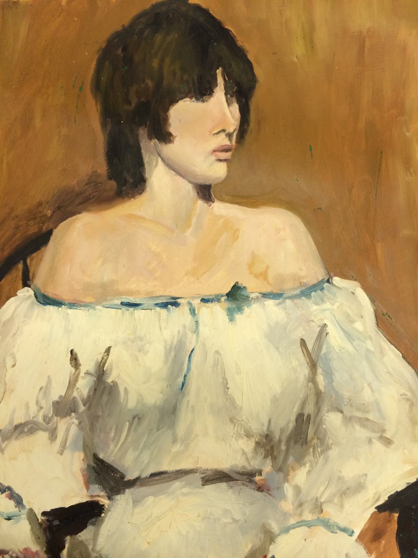MODERN PORTRAIT OIL PAINTING RALPH NEADERLAND: MODERN PORTRAIT OIL PAINTING ON PAPER MEASURES 21 BY 25 ARTIST RALPH NEADERLAND IT IS NOT FRAMED AND IN GOOD CONDITION WE OFFER IN HOUSE SHIPPING