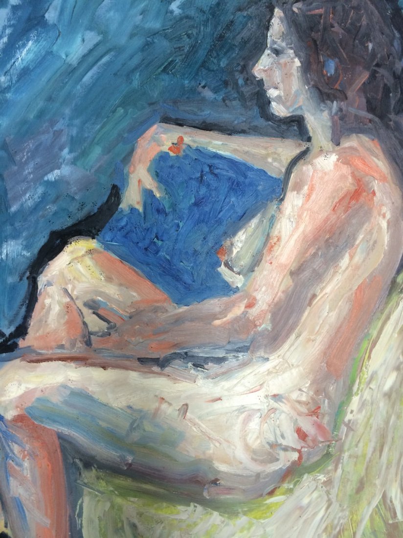 MODERN PORTRAIT OIL PAINTING RALPH NEADERLAND: MODERN PORTRAIT OIL PAINTING ON PAPER MEASURES 25 BY 38 ARTIST RALPH NEADERLAND IT IS NOT FRAMED AND IN GOOD CONDITION WE OFFER IN HOUSE SHIPPING