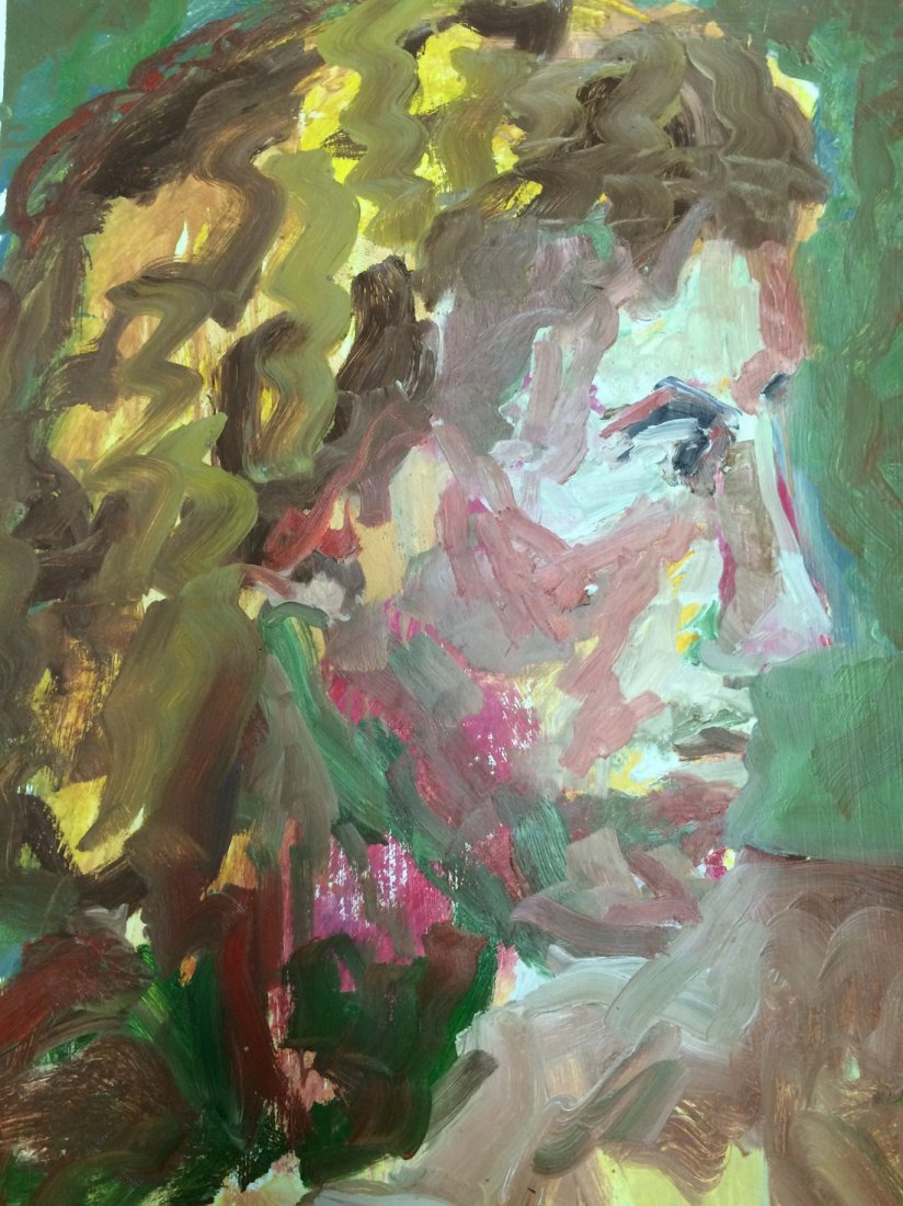 MODERN PORTRAIT OIL PAINTING RALPH NEADERLAND: MODERN PORTRAIT OIL PAINTING ON PAPER MEASURES 25 BY 39 ARTIST RALPH NEADERLAND IT IS NOT FRAMED AND IN GOOD CONDITION WE OFFER IN HOUSE SHIPPING