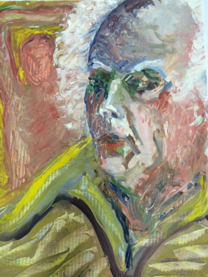 MODERN PORTRAIT OIL PAINTING RALPH NEADERLAND: MODERN PORTRAIT OIL PAINTING ON PAPER MEASURES 22 BY 34 ARTIST RALPH NEADERLAND IT IS NOT FRAMED AND IN GOOD CONDITION WE OFFER IN HOUSE SHIPPING
