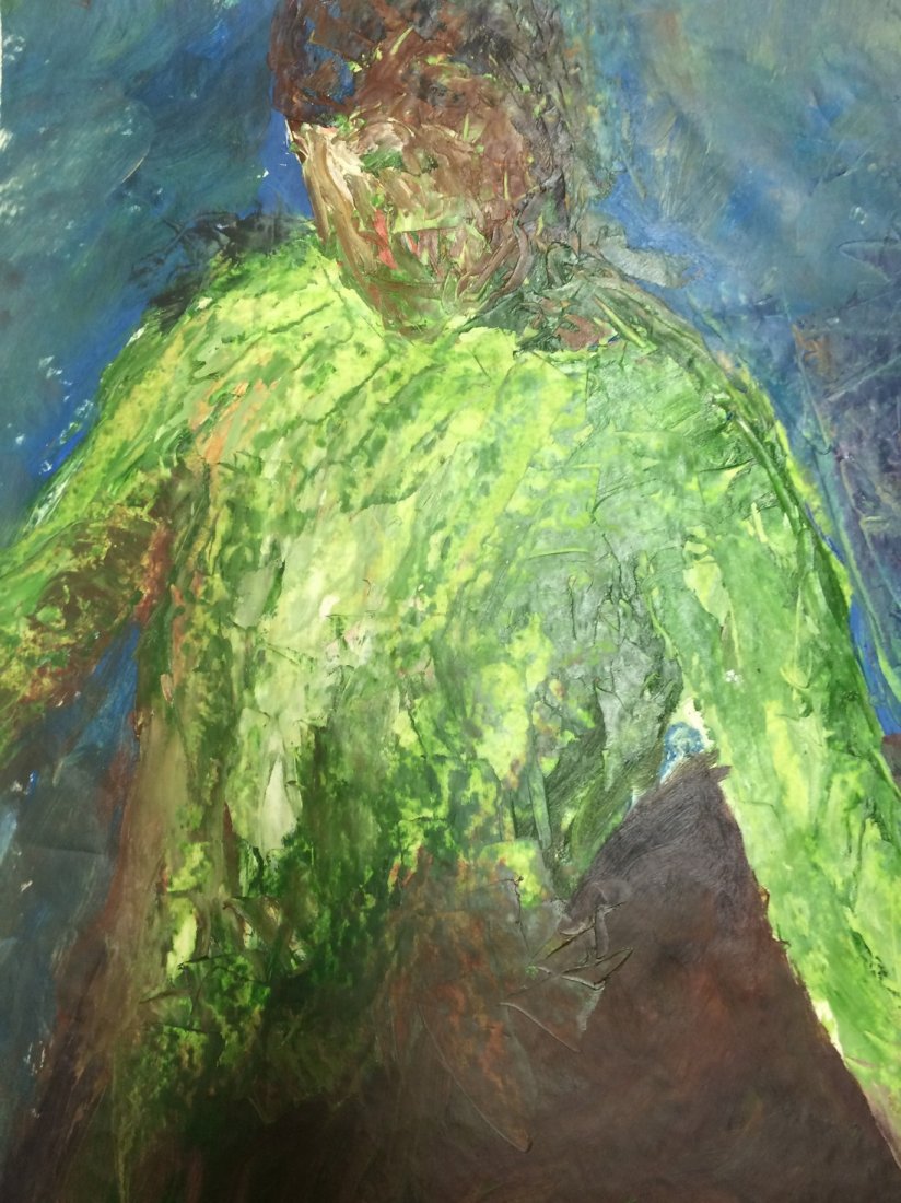 MODERN PORTRAIT OIL PAINTING RALPH NEADERLAND: MODERN PORTRAIT OIL PAINTING ON PAPER MEASURES 24 BY 37 ARTIST RALPH NEADERLAND IT IS NOT FRAMED AND IN GOOD CONDITION WE OFFER IN HOUSE SHIPPING