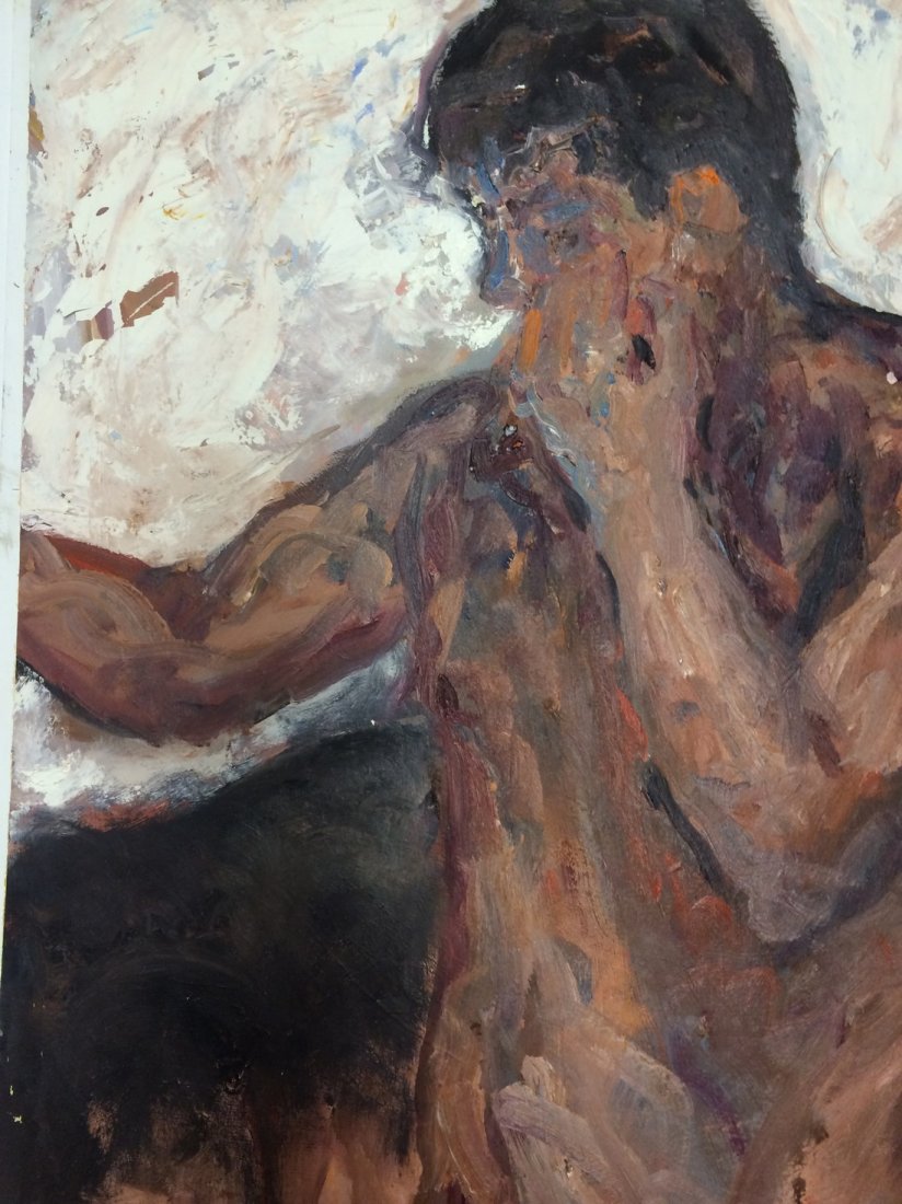 MODERN PORTRAIT OIL PAINTING RALPH NEADERLAND: MODERN PORTRAIT OIL PAINTING ON PAPER MEASURES 25 BY 38 ARTIST RALPH NEADERLAND IT IS NOT FRAMED AND IN GOOD CONDITION WE OFFER IN HOUSE SHIPPING