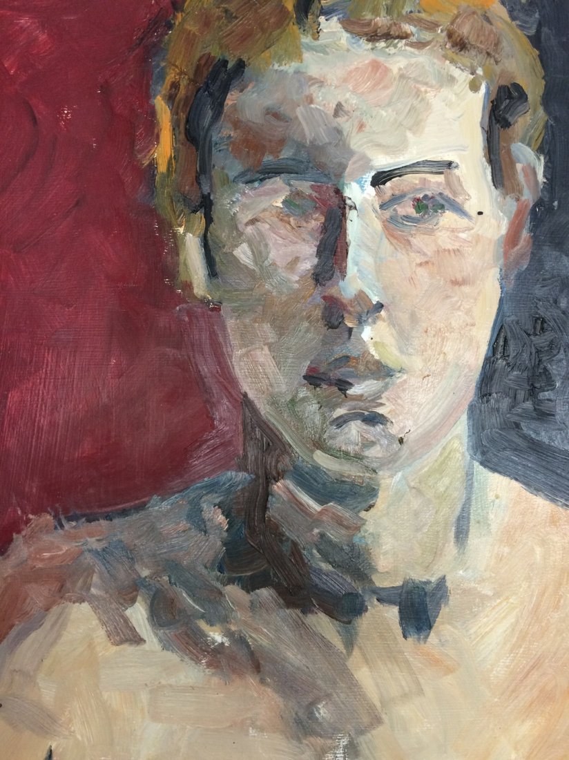 MODERN PORTRAIT OIL PAINTING RALPH NEADERLAND: MODERN PORTRAIT OIL PAINTING ON PAPER MEASURES 16 BY 22 ARTIST RALPH NEADERLAND IT IS NOT FRAMED AND IN GOOD CONDITION WE OFFER IN HOUSE SHIPPING