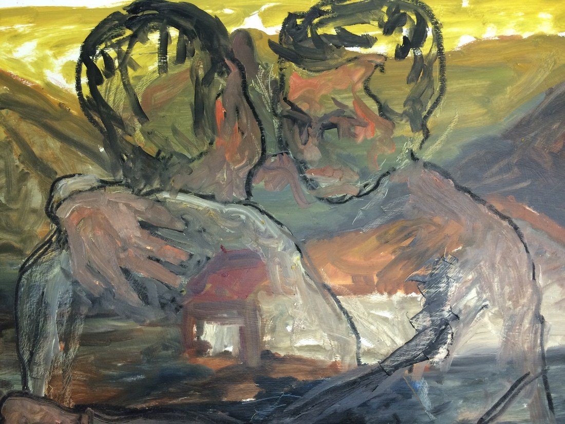 MODERN PORTRAIT OIL PAINTING RALPH NEADERLAND: MODERN PORTRAIT OIL PAINTING ON PAPER MEASURES 38 BY 25 ARTIST RALPH NEADERLAND IT IS NOT FRAMED AND IN GOOD CONDITION WE OFFER IN HOUSE SHIPPING