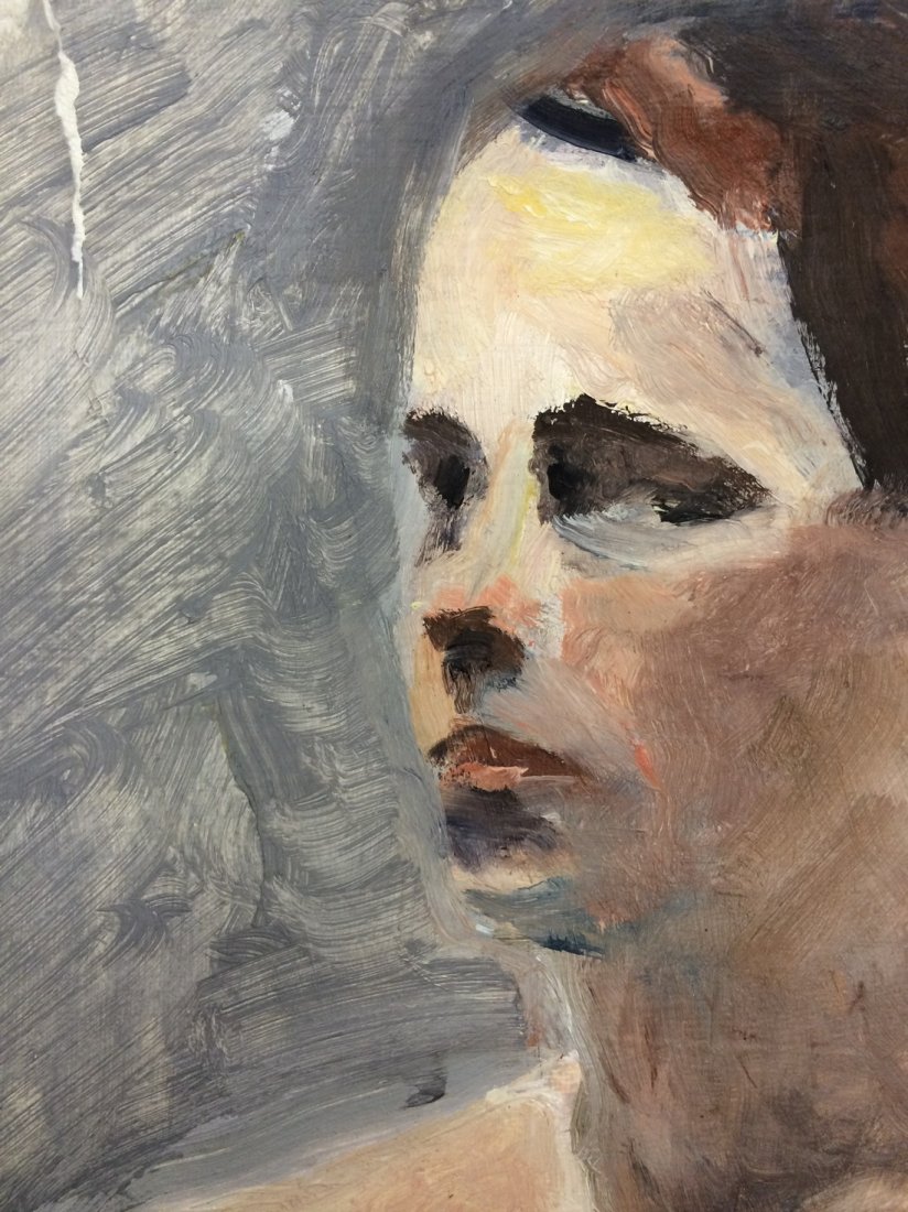 MODERN PORTRAIT OIL PAINTING RALPH NEADERLAND: MODERN PORTRAIT OIL PAINTING ON PAPER MEASURES 25 BY 36 ARTIST RALPH NEADERLAND IT IS NOT FRAMED AND IN GOOD CONDITION WE OFFER IN HOUSE SHIPPING